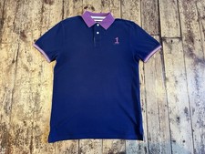 Hackett Classic Men’s Cotton Polo Shirt Size Medium Navy Blue Purple