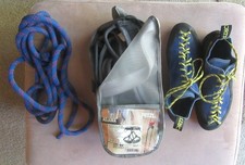 Womens rock climbing equip. shoes/harness/rope- excellent - used twice
