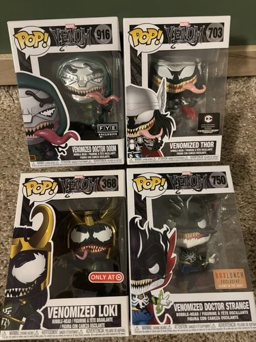 Funko Pop! Vinyl Venomized Dr. Doom/Thor/Loki/Dr. Strange