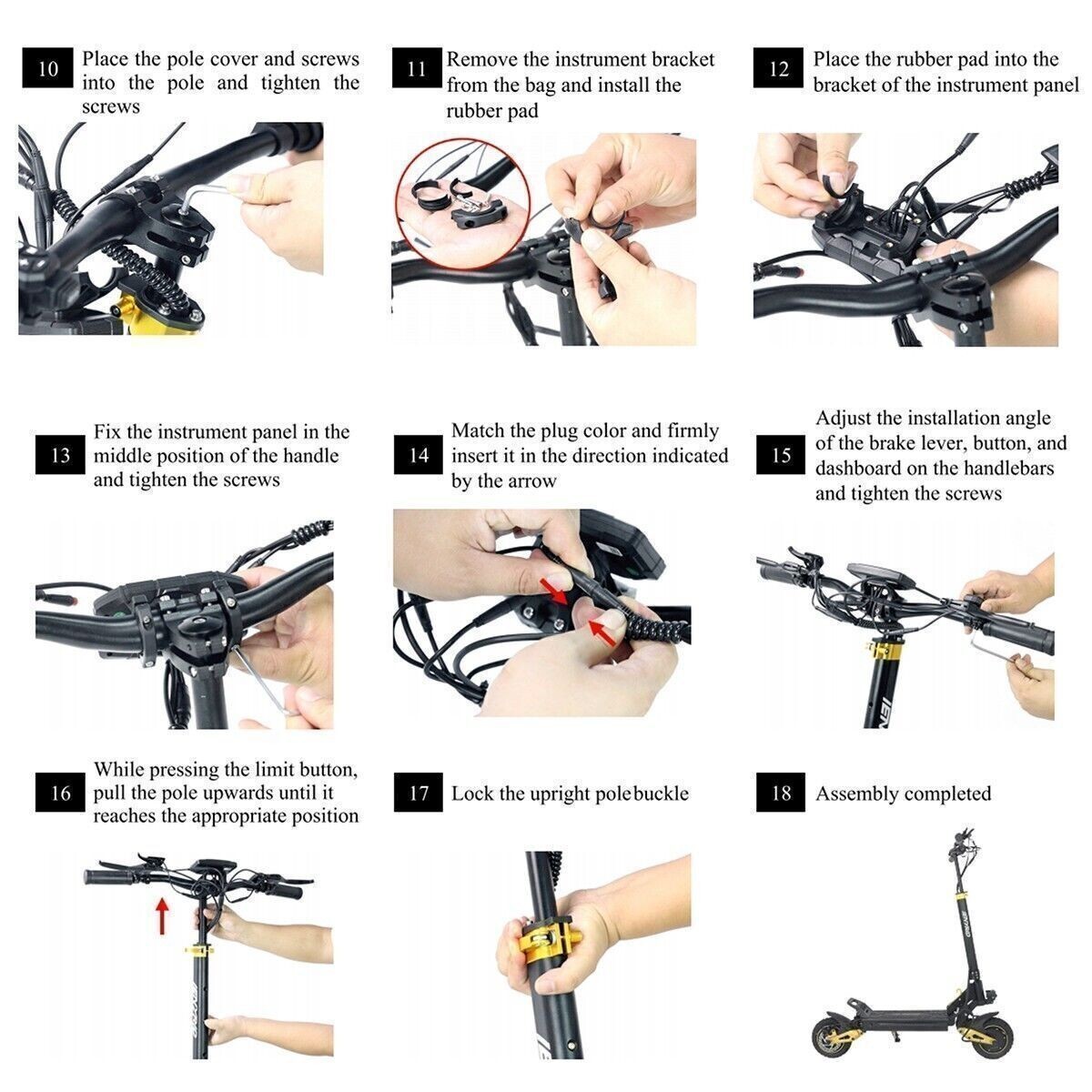 Electric Scooter 48v 2400W For Adult 10"Off Road Fat Tires Doul Motor E Scooter