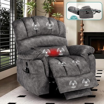 Oversize Dual Motor Power Lift Recliner Chair with Massage & Heat for Livingroom