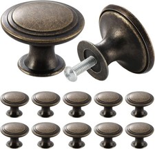 12PCS Vintage Cabinet Knobs Bronze Drawer Knobs, Antique Style Kitchen Cupboard