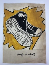 Andy Warhol COA Art Painting Original Drawing Vintage Paper Signed