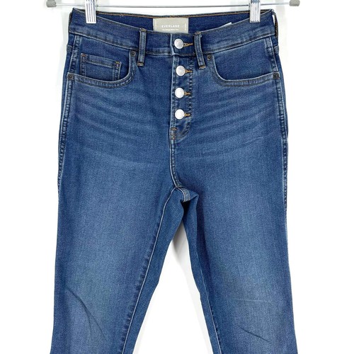 Everlane The Vintage Skinny Jean Button Fly Blue Size 26 Ankle NWOT - Picture 3 of 7