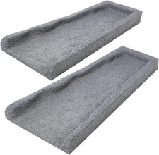 2Pack Gray Rubber Downspout Splash Block Drain Trays