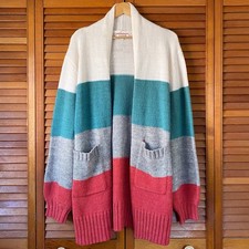 Andree By Unit Cardigan Women's Size Large Wool Blend Sweater Chunky Knit Open