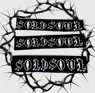 SOLD SOUL VAMPIRE CUSTOME HANDMADE SEW ON PATCHES OLD ENGLISH GOTH FONT GRUNGE