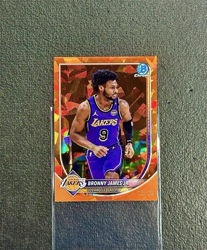 2025-26 Topps Bowman Chrome Sapphire Bronny James Jr. Orange Refractor /25