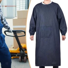 Welding Apron Smock Versatile Thickened with Pocket Long Sleeve Overall for