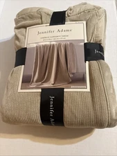 Jennifer Adams Luxe Chenille Corduroy Throw In Tan 60 inch x 70 Inches