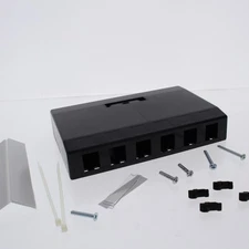 Hubbell Black 6-Port Data Voice Media Keystone Housing Surface Mount Box ISB6BK