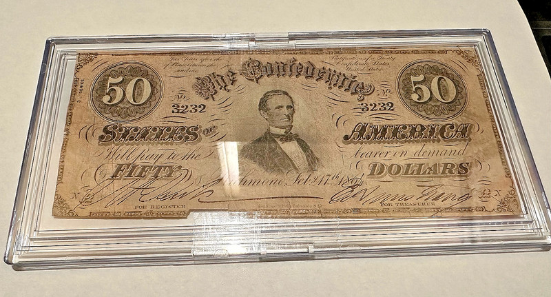Authentic Confederate States Of America CSA $50 Dollar- Richmond VA -Civil War