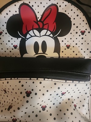 Disney's Minnie Mouse Mini Backpack Bioworld Black White And Red NWOT 