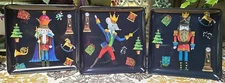 Set Of 3 Nutcracker Melamine Appetizer Snack Plates New Christmas 6"
