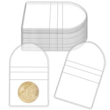 150Pcs 2.2 x 2 In Coin Sleeves Holders Single Pocket Coin Flips Protectors