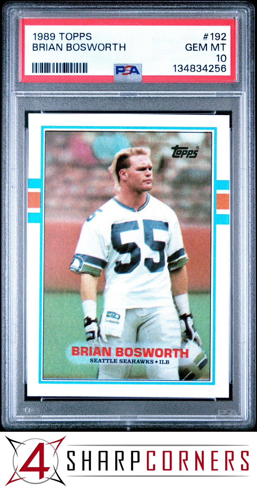 1989 TOPPS #192 BRIAN BOSWORTH SEAHAWKS PSA 10