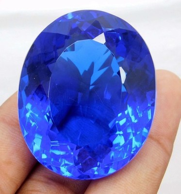 100 Ct Natural Lustrous Blue Tanzanite Certified Oval Cut Loose Gemstone