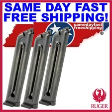 THREE 10 Rd Factory OEM Ruger Mag for Mark II 22LR, 90046 SAME DAY FAST SHIPPING
