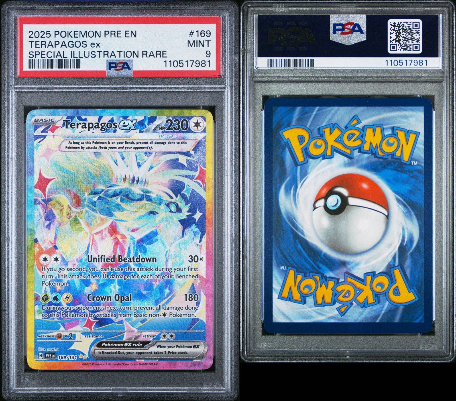 Terapagos ex 169/131 Prismatic Evolutions Holo - PSA 9