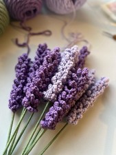 Handmade Knitted Lavender Artificial Flower Crochet Weave Eternal Floral Crafts