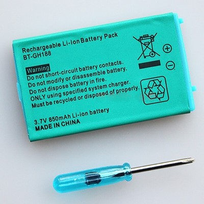 New Rechargeable Battery For Nintendo Game Boy Advance SP Systems + Screwdriver