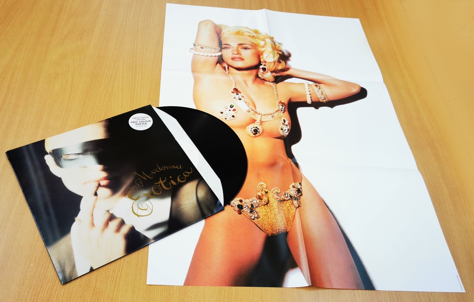 MADONNA 12"" Erotica + XL POSTER (Mint) Limited Edition UK VINYL 1992 UNPLAYED