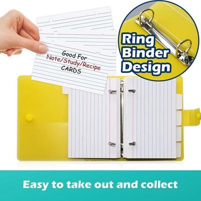 3x5 index card ring binder Amazon.com : 3x5 Lined Index Cards with Ring Binder Holder and Dividers,  100 Ruled Cards, Black : Office Products