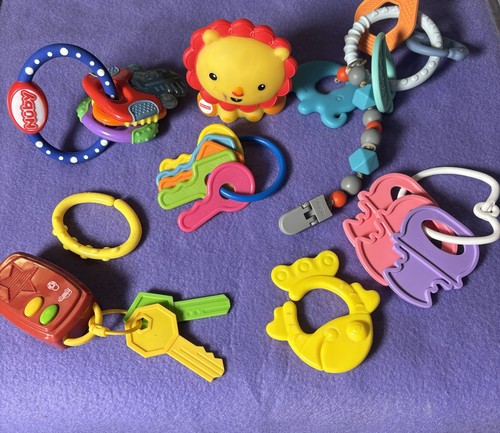 8 Pc Lot Infant Baby Toys Nubby Others Rattles Teethers