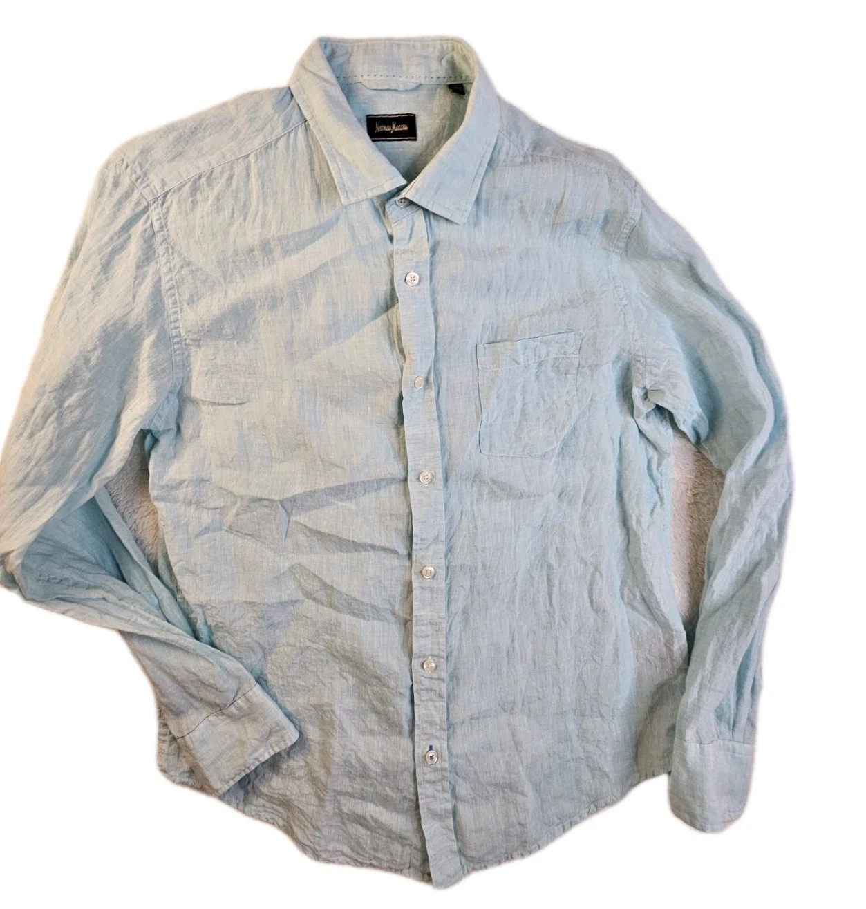 Neiman Marcus 100% Linen Men’s Button Down Shirt Size L