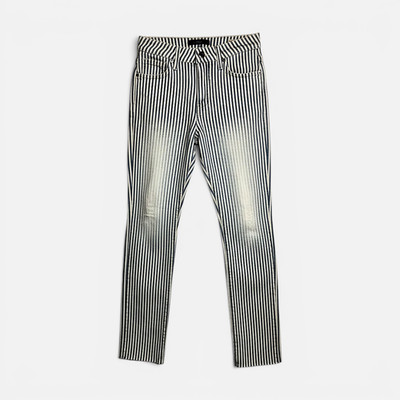 Mavi Damen Jeans Niki High-Rise,Straight Leg Summer Stripe Weis/Blau, W27 L29