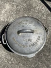 RARE vintage Cast Iron WAGNER WARE NO. 8 Drip Drop Roaster w/ Lid CLEAN!!