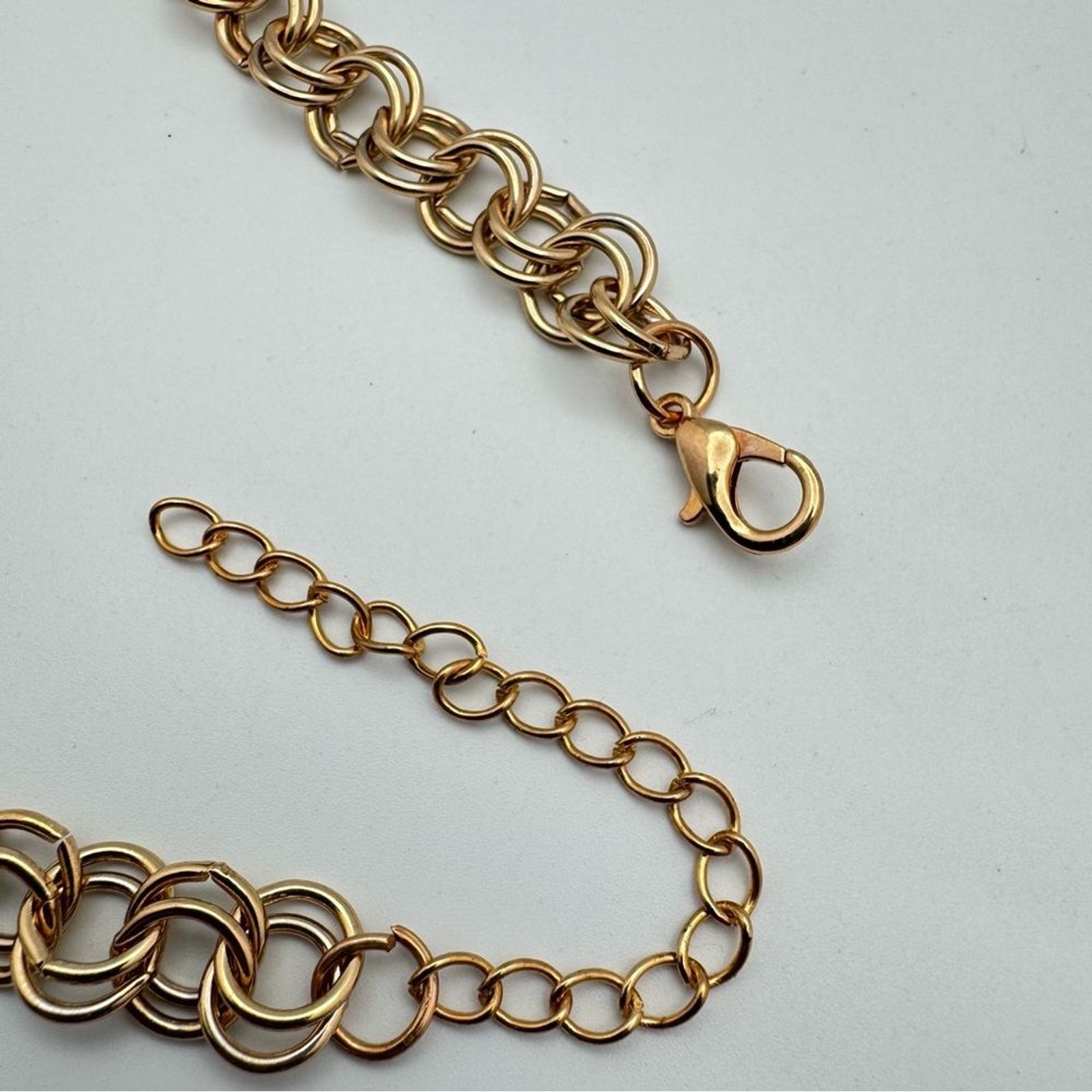 Gold Tone Multi Ring Statement Necklace Adjustabl… - image 6