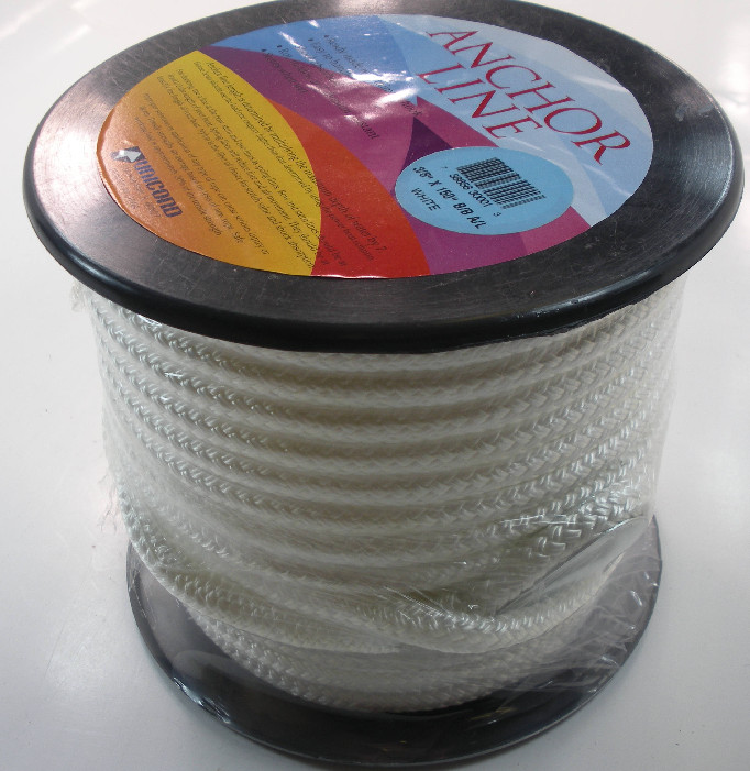 Unicord Double Braid Nylon Anchor Line Rope 3/8"" x 150 Ft White
