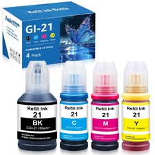 GI-21 Refill Ink Bottles 4-Pack for Canon PIXMA MegaTank G1220 G1230 G2260