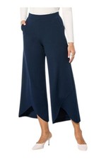 C Wonder by Christian Siriano Women's Crepe Knit Trouser Pant Navy