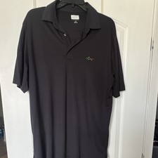 Greg Norman Mens Black Solid Short Sleeve Pol...