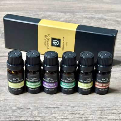New In Box 100% Pure Essential Oil Therapeutic Grade 6 Bottles/ 10ml each