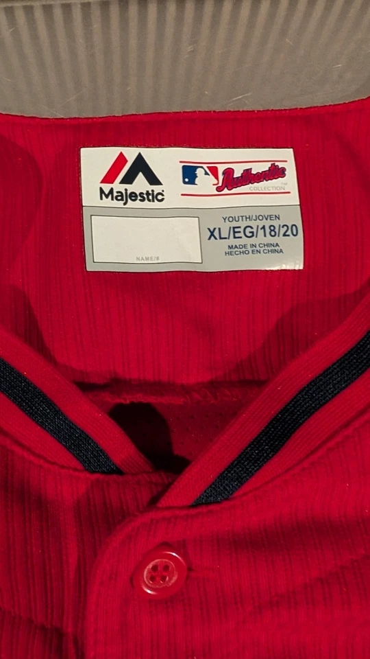 Camiseta Mike Trout #27 Los Angeles Angels Juvenil XL Roja Majestuosa MLB Cool Base Foto 3 de 4