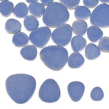 200g Pebble Ceramic Mosaic Tiles for Crafts Ceramic Tiles Pieces, Gradient Blue