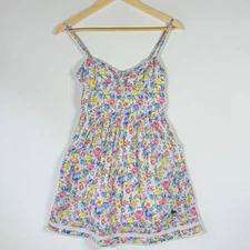 Abercrombie Fitch Small Dress Vtg Floral Roses Cottagecore Flirty Soft Girl Y2K