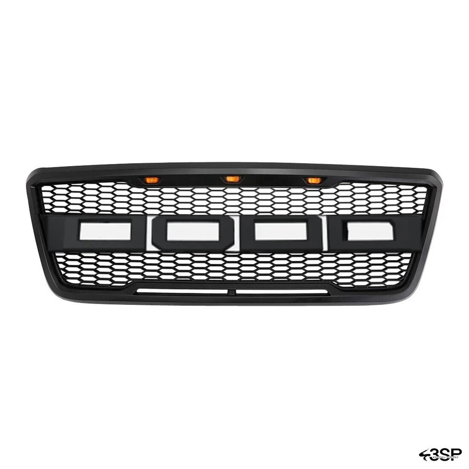 Para Ford F-150 F150 2004-2008 parachoques capó parrilla malla estilo Raptor negro Foto 2 de 4