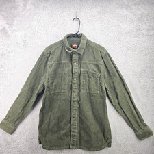 Timberland Pro Shacket Mens Medium Green Corduroy Shacket Snap Up Jacket Shirt