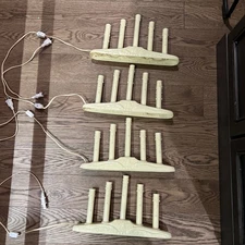 4 Vintage Christmas 5 Candelabra Window Light Candle Candolier Electric Wax Drip