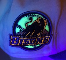 Buffalo Bisons Baseball Hat 2 UV Glow Patches Fitted 7 1/8 Wotherspoon Unworn