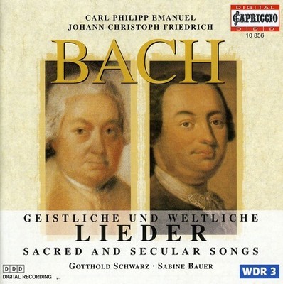 C.P.E. BACH / J.C.F. BACH / SCHWARZ / BAUER - SACRED & SECULAR SONGS NEW CD