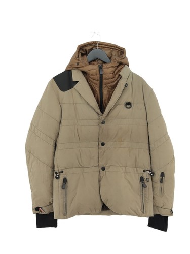 Moncler Women's Coat UK 6 Tan Polyamide with Polyester Puffer Jacket