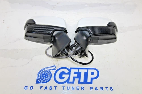 15-21 SUBARU WRX STI OEM MIRROR SET SWP SATIN WHITE PEARL SIGNALS CARBON LOOK