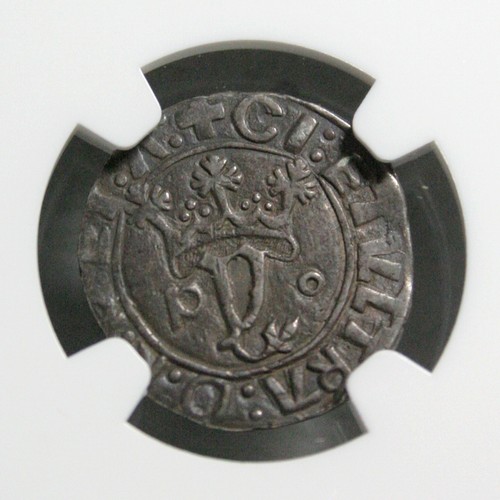 🟥 20 Reis Vintem Silver Portugal Monarchy 1481-1485 King Joao II : NGC AU50 - Picture 3 of 7