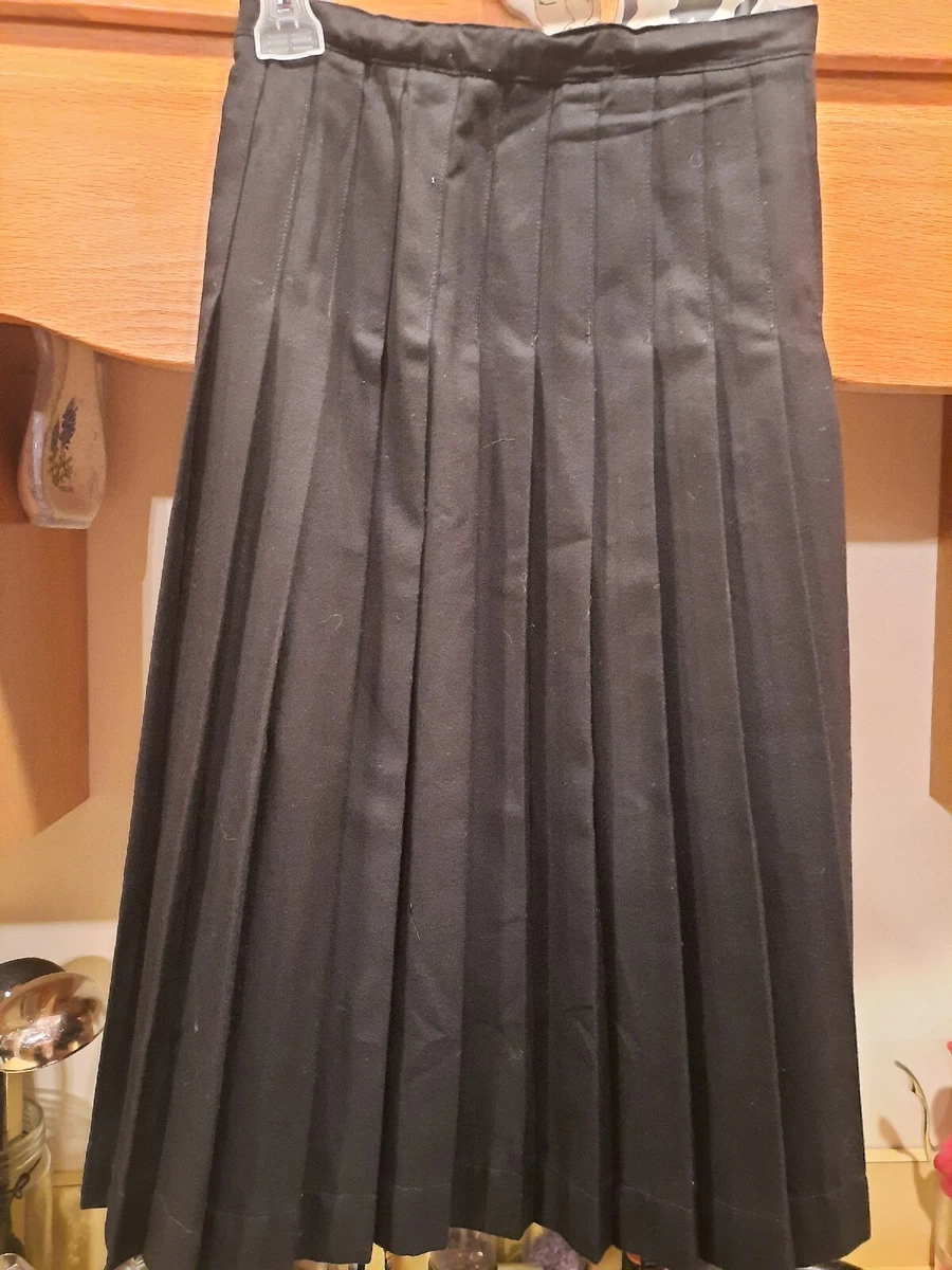 Lot of 2 Below the Knee Black Pleated Uniform Skirts Perfect for