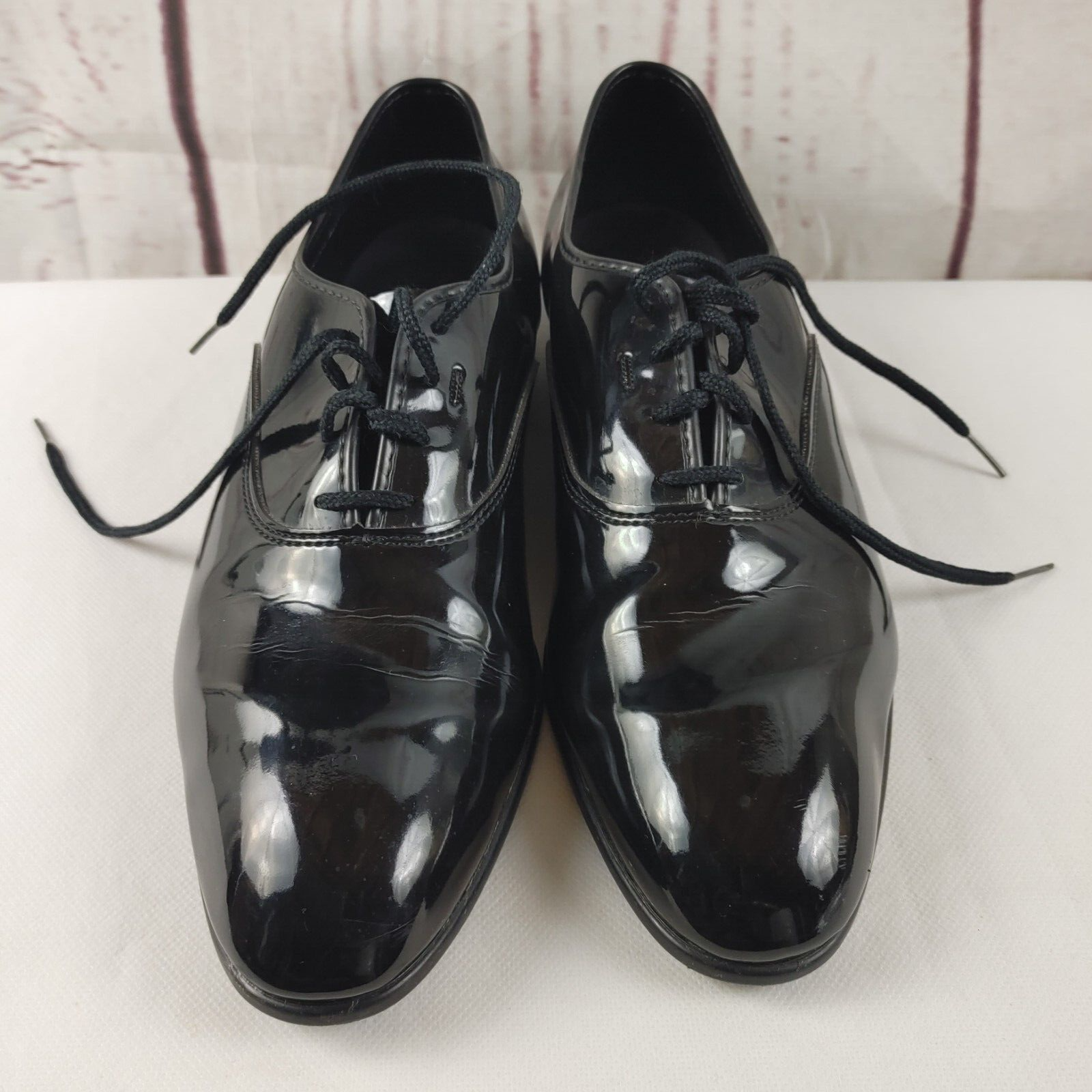 SAOLA Scarpe eleganti Oxford Barclay nere lucide ballo matrimonio vernice formale taglia 12M